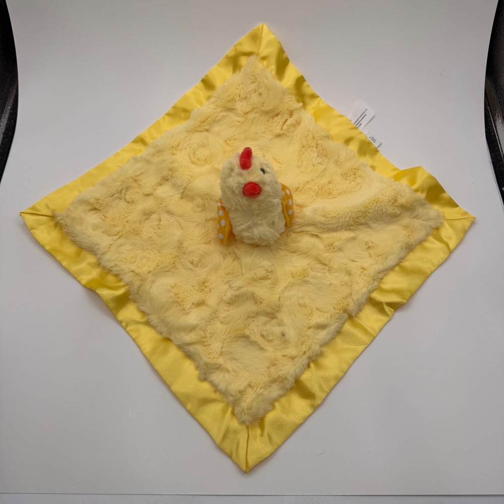 Cloud Island Yellow Chick Baby Security Blanket Plush Lovey Satin Trim 14"x14"